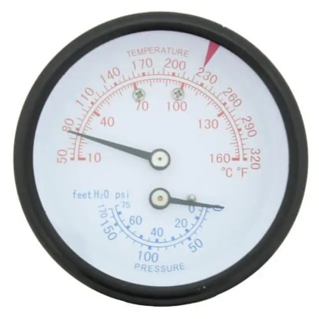 Limited Time Lochinvar & A.O. Smith 100208152 - T&P GAUGE 0-75# 70-250F 3/8"BT