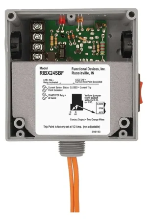 Big Sale Functional Devices RIBX24SBF Current Switch Relay 24 Vac/dc Coil Fixed 0.50-20 Amp SPST Override
