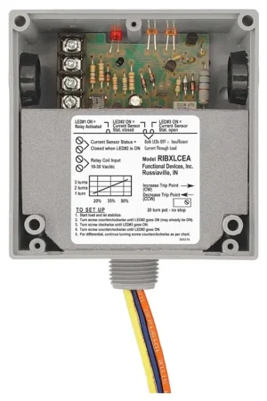 Low Price Functional Devices RIBXLCEA Current Switch and Relay Combination 5A SPDT Relay 10-30v Coil Adjustable