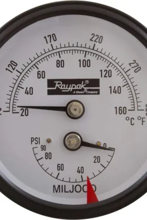 Raypak 007205F Temperature and Pressure Gauge 0-90 Psi Markdown