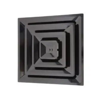 HaVACo HT-2X2-SPL6-BK-IB 3-Cone Black Supply Grille w/ Pre-Molded 6 Boot & Insulated Back (2 x 2) Weekend Sale