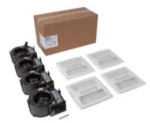 Top Rated Broan AE80LF1 Flex Series Fan Finish Pack w/ White Grille & LED Light (80 CFM, 0.8 Sones), replacement for QTRE080FLFT, AE80LF