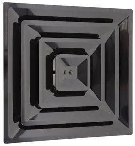 Brand New HaVACo HT-2X2-SPL12-BK-IB Black 2'x2' Plastic 3 Cone Supply Lay-In 12" Boot with Insulated Back