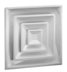 Dryman 03970010CWR - 1300-INS 24X24 10" COLLAR T-BAR 3 CONE FACE DIFFUSER WHITE R6 03970010CWR 2/CS Affordable
