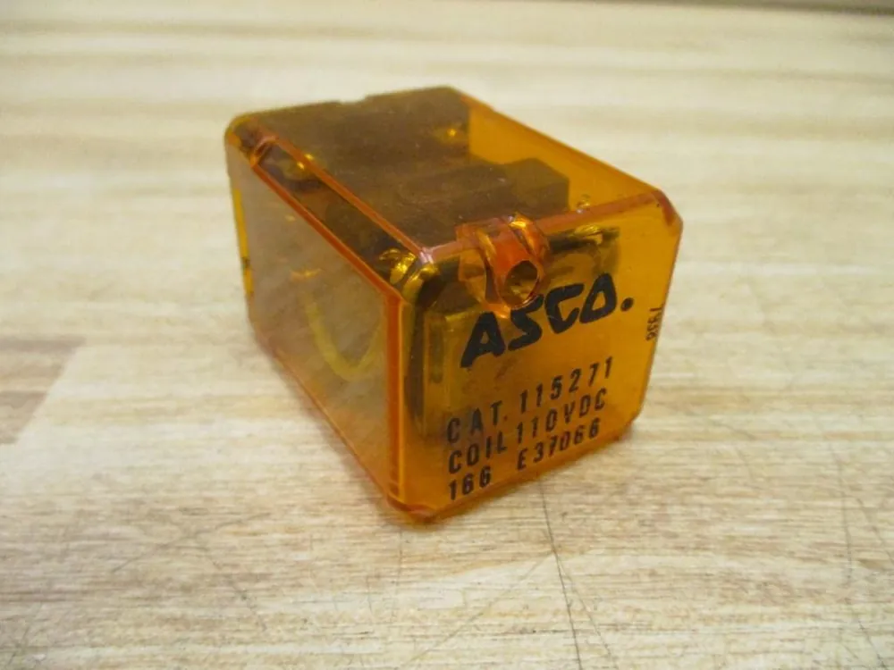 Trusted Brand ASCO 115271 110VDC Amber Cover Relay Single Coil Relay