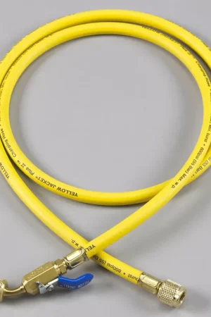Deal Ritchie Engineering 29060 Plus II 60 L, 6 Bend Radius, 800 PSI, Yellow, Nylon/Rubber Core, Charging Hose with Compact Ball Valve