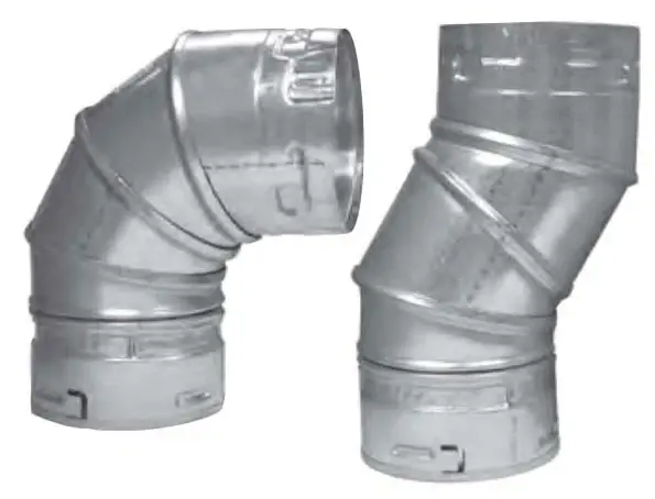 Budget Metal-Fab 7M90 Double Wall Adjustable Elbow, 7 in, SureLock, 90 deg, Galvanized