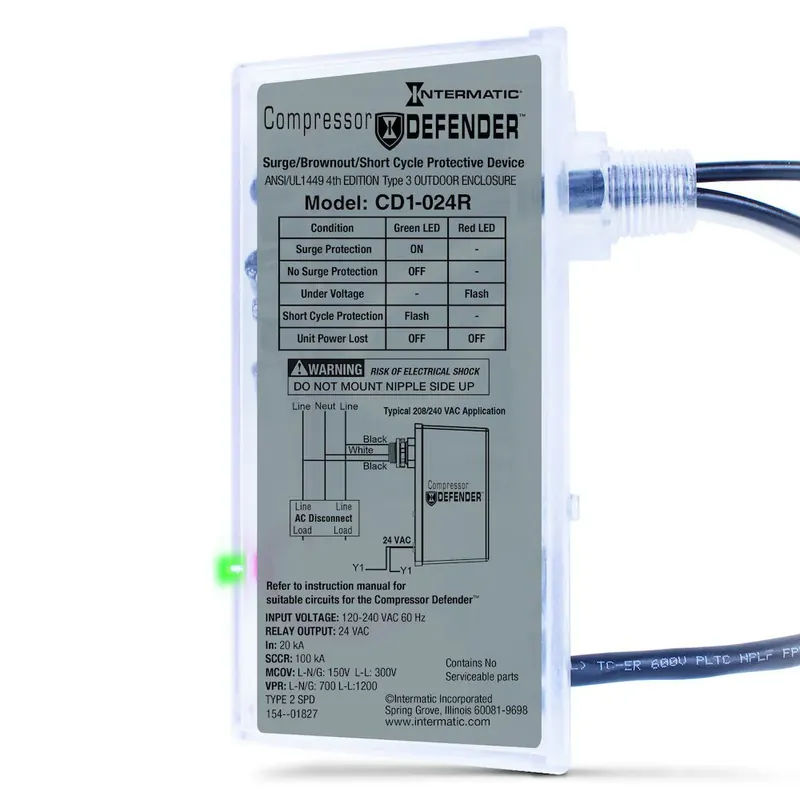 Mega Sale Intermatic CD1-024R Compressor Defender - Condenser Surge Protector - 120-240 V