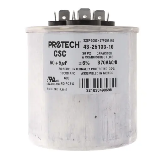 Popular Rheem 43-25133-10 Capacitor 60/5/370 Dual Round