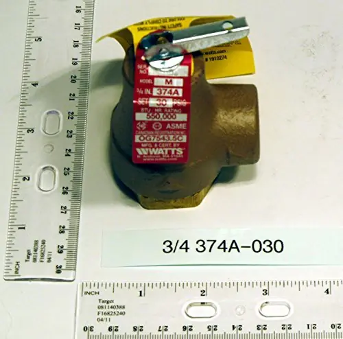 Discount Watts 374A-3/4 Relief Valve 3/4 30 PSI 550K BTU 0358553