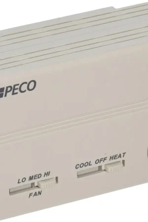 Peco TA155-046 Programmable Thermostat with Wire Leads Cool-Heat-Off Line Voltage 24 Volts White One Day Deal