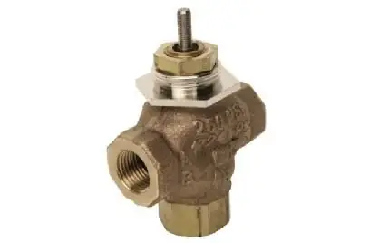 Schneider Electric VB-7313-0-4-09 Series Vb-7000 Three-Way Globe Valve Body, Npt Threaded, Mixing, Brass Plug, 1-1/4 Port Size Popular
