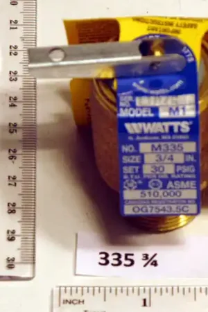 Watts 335 Pressure Relief Valve 3/4 F x 3/4 F 30 PSI 510,000 BTU Fresh Stock