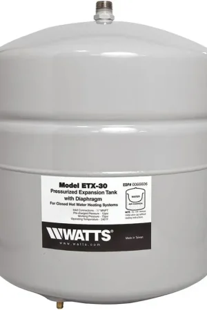 Watts ETX-30 Non-Potable Water Expansion Tank 1/2 in MNPT Connection 4.5 gallon Gray Hot Picks