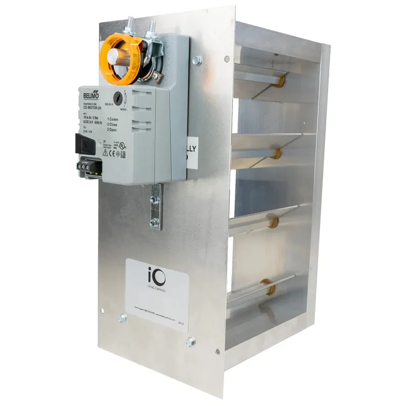 iO HVAC Controls MD-2616-BM 26 Inch X 16 Inch Rectangular Two-Position Motorized Zone Damper With Belimo 3 Wire Actuator Budget