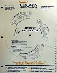 Crown Products 1965-14 CROWN DUCTULATOR # ADI DUCT SIZE CALCULATOR Grab Now