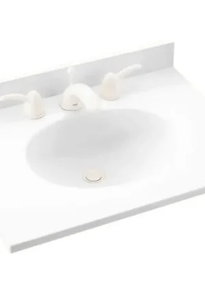 Swan Surfaces VT1B1937.128 Ellipse Vanity Top 37x19 Golden Steppe Center Bowl Flash Sale