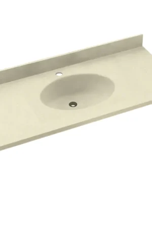 Swan Surfaces CH1B2249.037 Chesapeake Vanity Top 49x22 Bone Center Bowl Best Choice