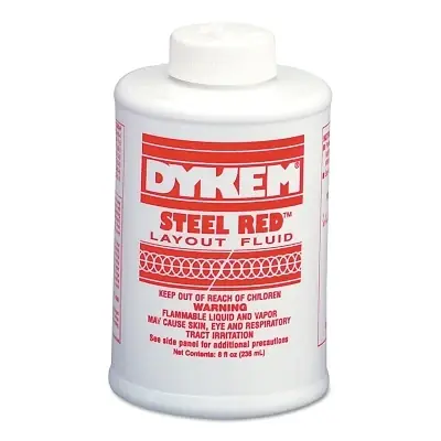 Super Sale Dykem 80496 Layout Fluid 8 oz Brush-In-Cap Red