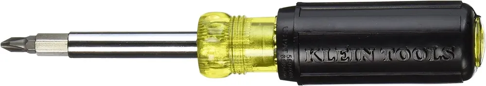 Klein Tools 32477 Multi-Bit Screwdriver / Nut Driver 10-in-1 Multi Tool, Industrial Strength Bits, Phillips, Slotted, Square and Torx Bits Final Sale