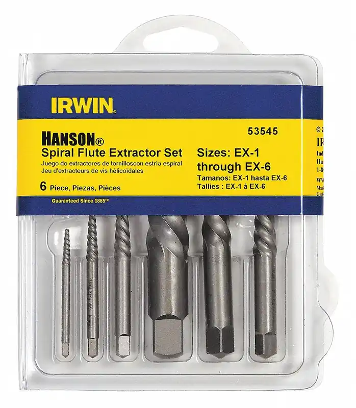 Hanson 53545 6 Piece Spiral Flute Screw Extractor Set Fast Shipping