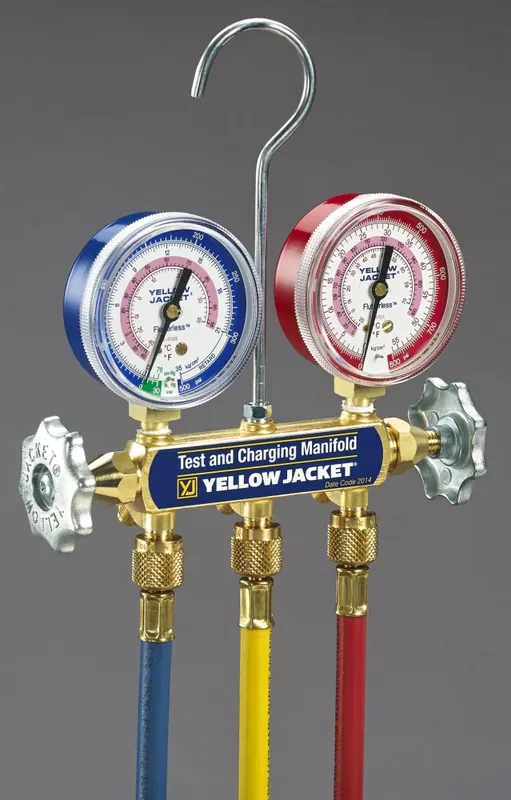 Latest Yellow Jacket 41709 R-410A 2-Valve Refrigeration Charging Manifold with 60 Inch PLUS II Hose