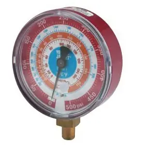 Crafted Yellow Jacket 49105 Manifold Pressure Gauge 0-500 psi 3-1/8 inch Dial