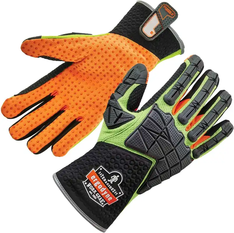 Ergodyne 17906 925F(x) 2XL Lime Standard Dorsal Impact-Reducing Gloves Clearance