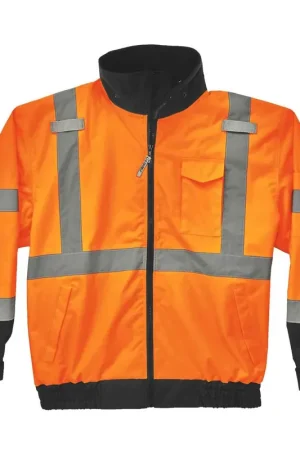 Ergodyne 24464 8379 L Orange Type R Class 3 Fleece Lined Bomber Jacket Certified