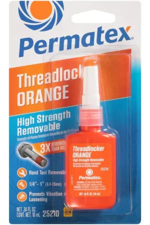 Latest Permatex 25210 High Strength Removable Threadlocker Orange Liquid, 10 ml