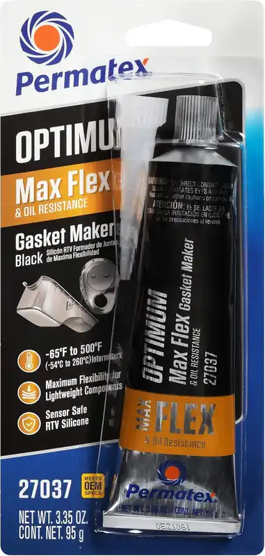 Permatex 27037 Optimum Black Maximum Oil Resistance RTV Silicone Gasket Maker Sensor Safe and Non-Corrosive 3 oz One Day Deal