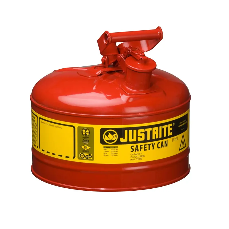 Justrite 7125100 Type I Steel Safety Can with Flame Arrestor and Self-Close Lid 2.5 Gallon Red Weekend Sale