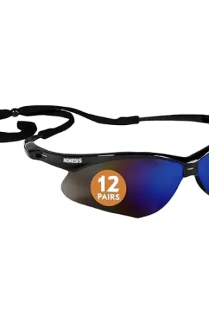 Limited Time KimberlyClark 14481 KleenGuard V30 Nemesis Safety Glasses Blue Mirror Lens Black Frame