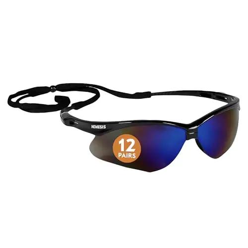 Limited Time KimberlyClark 14481 KleenGuard V30 Nemesis Safety Glasses Blue Mirror Lens Black Frame