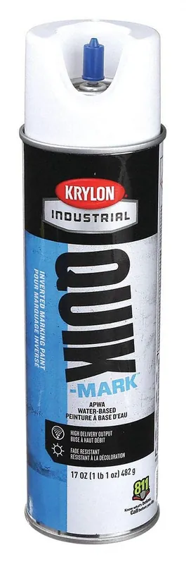 Hassle-Free Returns Krylon A03901004 Quik-Mark APWA Water-Based Inverted Marking Paint 17oz Aerosol Brilliant White