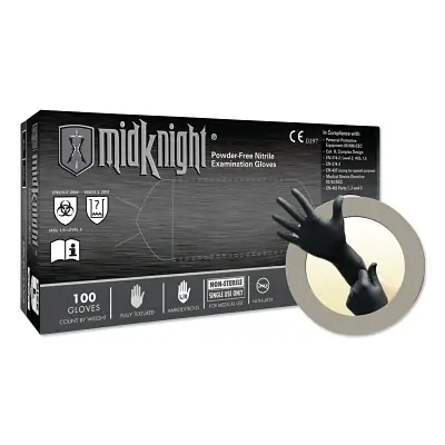 Deal Microflex MK-296-XL MidKnight Disposable Nitrile Gloves 4.7 mil Palm 5.5 mil Fingers X-Large