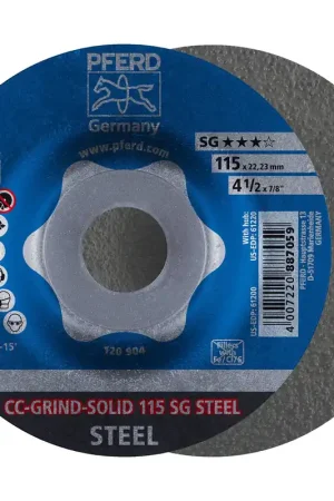 Special Discount Pferd 61200 CC-GRIND-Solid Steel Grinding Disc 4-1/2 Inches Ceramic 7/8 Inch Arbor 24 Grit