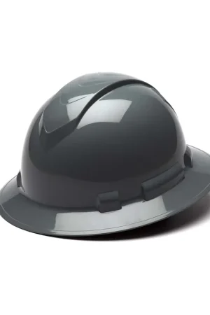 Pyramex HP54113 Ridgeline Full Brim Hard Hat Slate Gray 4-Point Ratchet Suspension Trusted Brand