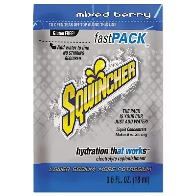 Weekend Sale Sqwincher 159015300 Fast Pack Drink Mix Mixed Berry 0.6 fl oz Pack Yields 6 oz