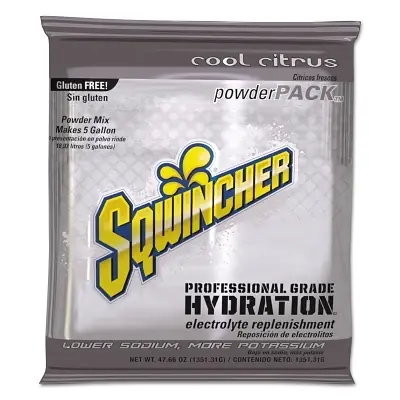 Luxury Sqwincher 159016402 Powder Packs Cool Citrus 47.66 oz Yields 5 gal