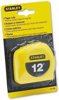 Stanley 30-485 Bostitch Power Return Tape Measure with Belt Clip Yellow 12 Feet Certified