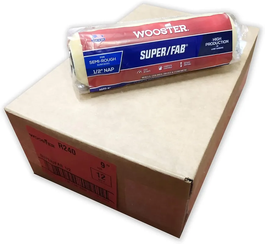 Fresh Stock Wooster R240-9 Wooster Brush R240 9 Inch Super/Fab Roller Cover, 1/2 Inch Nap, Pack of 12