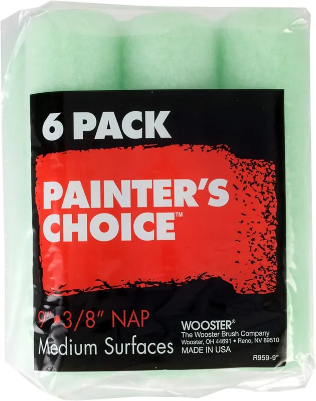 Final Sale Wooster R959-9 Painter's Choice Roller Cover 3/8 Inch Nap 6-Pack 9 Inch
