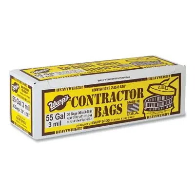 Warp Brothers HB55-30-R Trash Can Liners 3 mil 55 gal Recycled Plastic Luxury