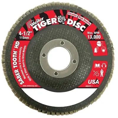 Weiler 50132 Saber Tooth High Density Ceramic Abrasive 4-1/2 inches 80 Grit Type 27 New Release
