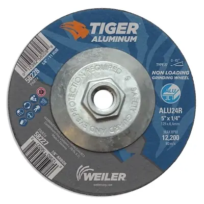 While Supplies Last Weiler 58228 Aluminum Combo Wheels 5 in Diameter 5/8 in Arbor Type 27 24 Grit Aluminum Oxide
