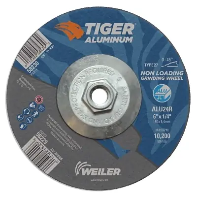 Weiler 58230 Aluminum Combo Wheels 6 Inch Dia 5/8 Inch Arbor Type 27 24 Grit Alum Oxide Markdown