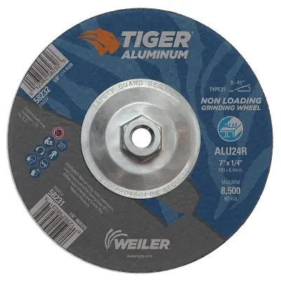Weiler 58232 Aluminum Combo Wheels 7 in Dia 5/8 in Arbor Type 27 24 Grit Genuine