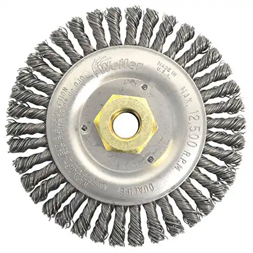 Weiler 79802 Dually Stringer Bead Wheel 5 Inch 3/16 Inch Face Steel Wire 0.020 Inch Weekend Sale