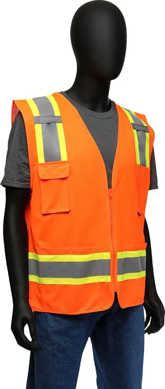 West Chester 47216/XL Hi-Viz Surveyor Vest R2 (XL) Direct From Factory
